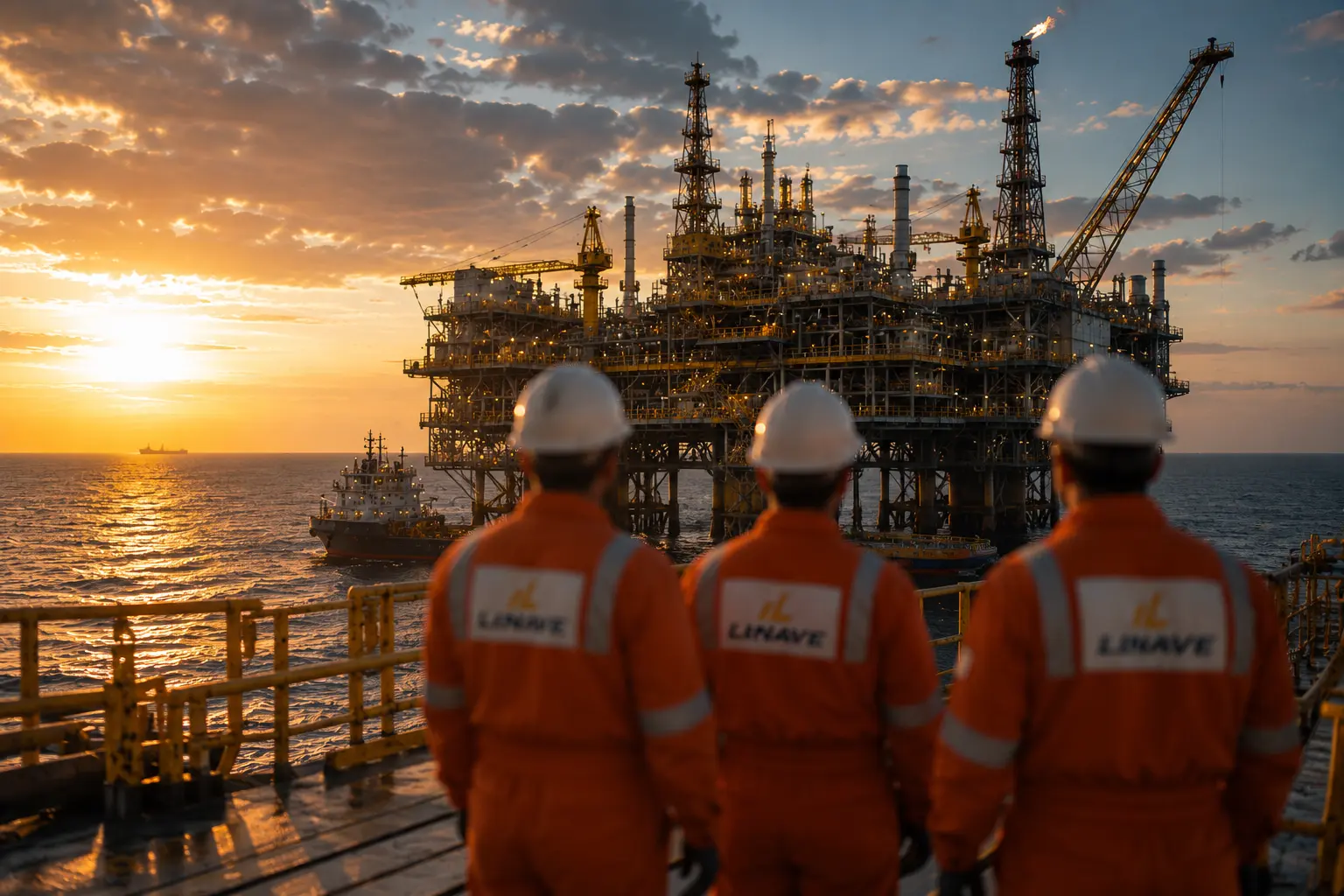 Equipe Linave em operação offshore